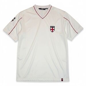 JJ SPORT England Football Retro Jersey‎ Top St George Cross White Men's Small